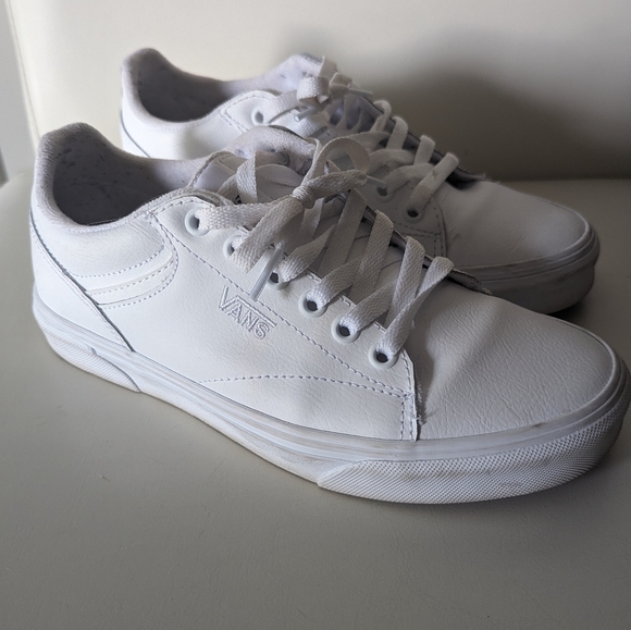 White Leather Vans Seldans W7 - Picture 1 of 5